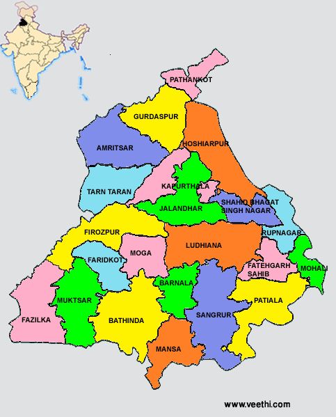 V7 Securities Group coverage area in Punjab - security services map